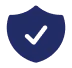 Safety icon, with a positive check